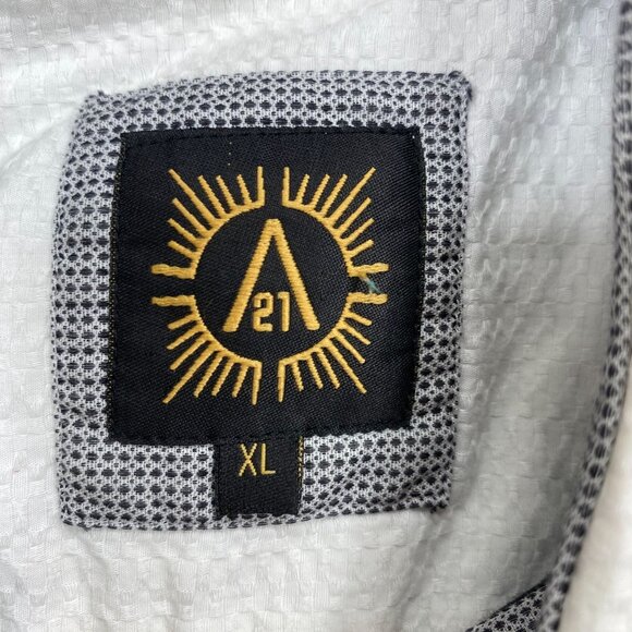 A21 Mens XL White Textured Long-Sleeve Button-Up Shirt W/ Contrast Accents - Picture 5 of 11